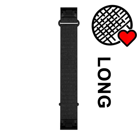 Garmin QuickFit 20 mm óraszíj – ComfortFit szövet – fekete, hosszabb