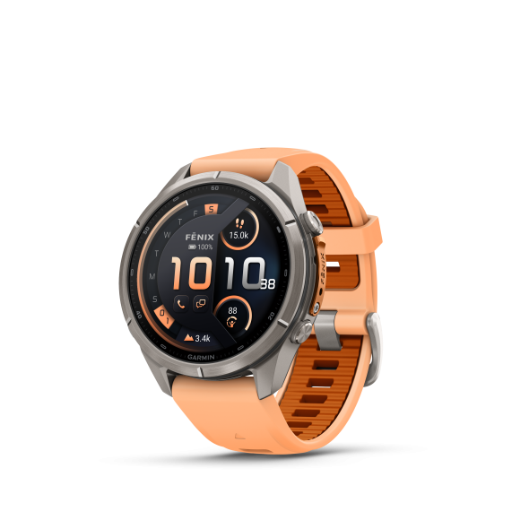 Garmin fēnix 9 Pro AMOLED inReach 43 mm, natúr titán, kagylórózsaszín szilikonszíj