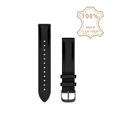 Garmin Quick Release 18mm fekete színű bőr óraszíj csiszolt sötétszürke csattal