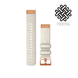 Garmin QuickFit 20mm nylon krémszínű óraszíj, rose-gold csattal