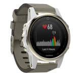 Garmin Fenix 5S Sapphire GoldTone szürke szarvasbőr óraszíjjal