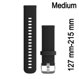 Quick Release 20mm szilikon Fekete óraszíj acél csattos