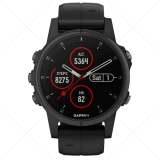 Garmin Fenix 5S PLUS Sapphire Black, fekete szíjjal