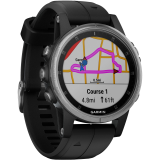 Garmin Fenix 5S PLUS Silver, fekete szíjjal
