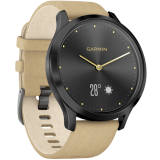 GARMIN vívomove HR Premium Onyx Black, bőr szíjjal