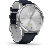 Garmin Vívomove LUXE Silver Navy Italian bőr óraszíjjal óraszíjjal
