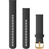 Quick Release 20mm szilikon Black óraszíj arany csattos