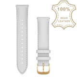 Quick Release 20mm bőr fehér óraszíj PVD 24K csattal