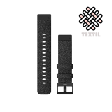 QuickFit 20mm nylon fekete óraszíj, fekete csattal