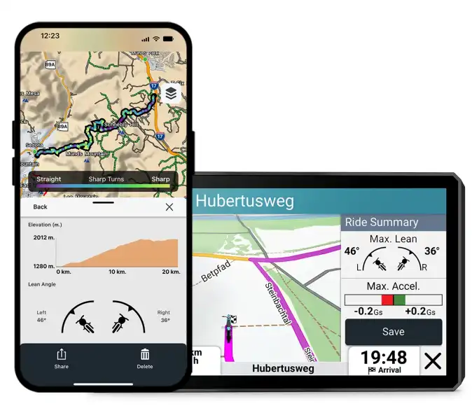Garmin zūmo XT3 dől&eacute;ssz&ouml;g G-erő maxim&aacute;lis sebess&eacute;g t&uacute;ra&ouml;sszefoglal&oacute; Tread app