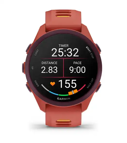 Garmin Forerunner 170 kijelzőn temp&oacute;, t&aacute;vols&aacute;g &eacute;s pulzus adatok