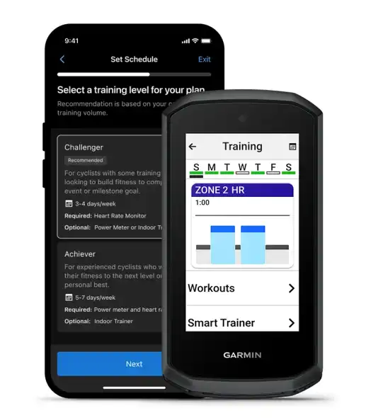 Garmin Edge Explore 3 Garmin Coach edzéstervek – irányított kerékpáros edzések pulzuscélokkal