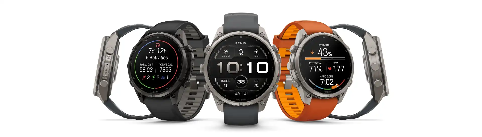 Garmin Fénix 9 Pro okosórák fekete, szürke és narancssárga szíjjal