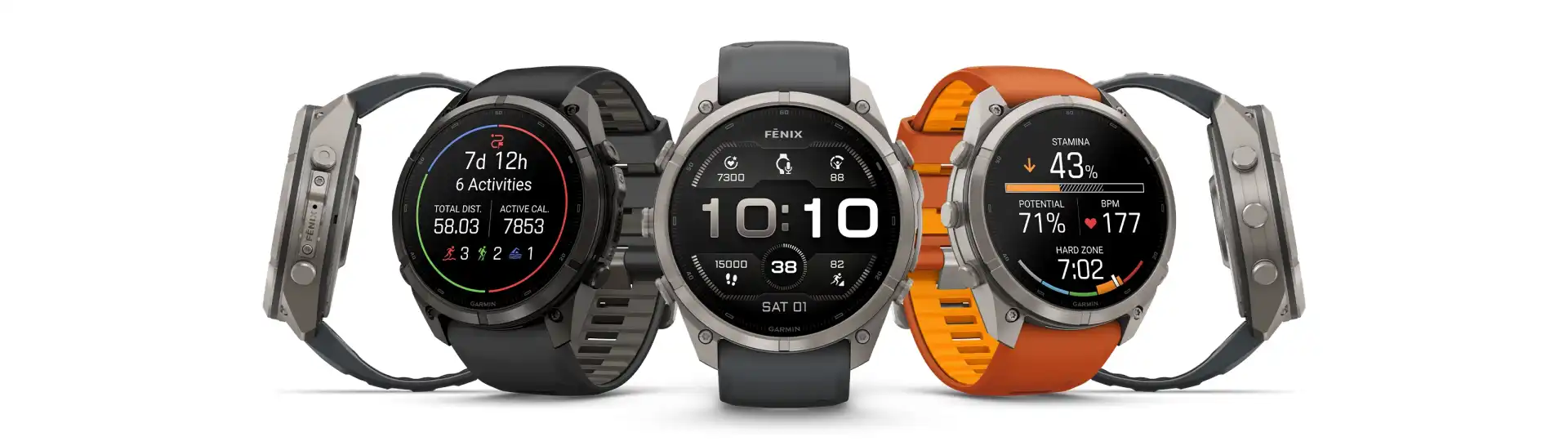 Garmin Fénix 9 Pro okosórák fekete, szürke és narancssárga szíjjal