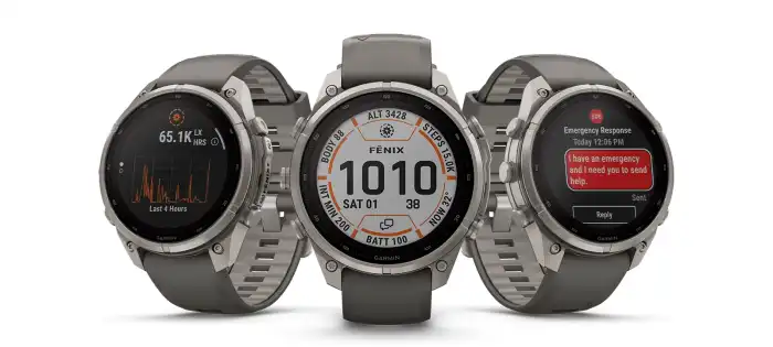 Garmin Fénix 9 Pro okosórák fekete, szürke és narancssárga szíjjal