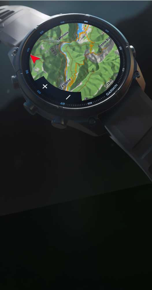 Garmin Fénix 9 rpo okosóra részletes topográfiai térképpel a kijelzőjén.