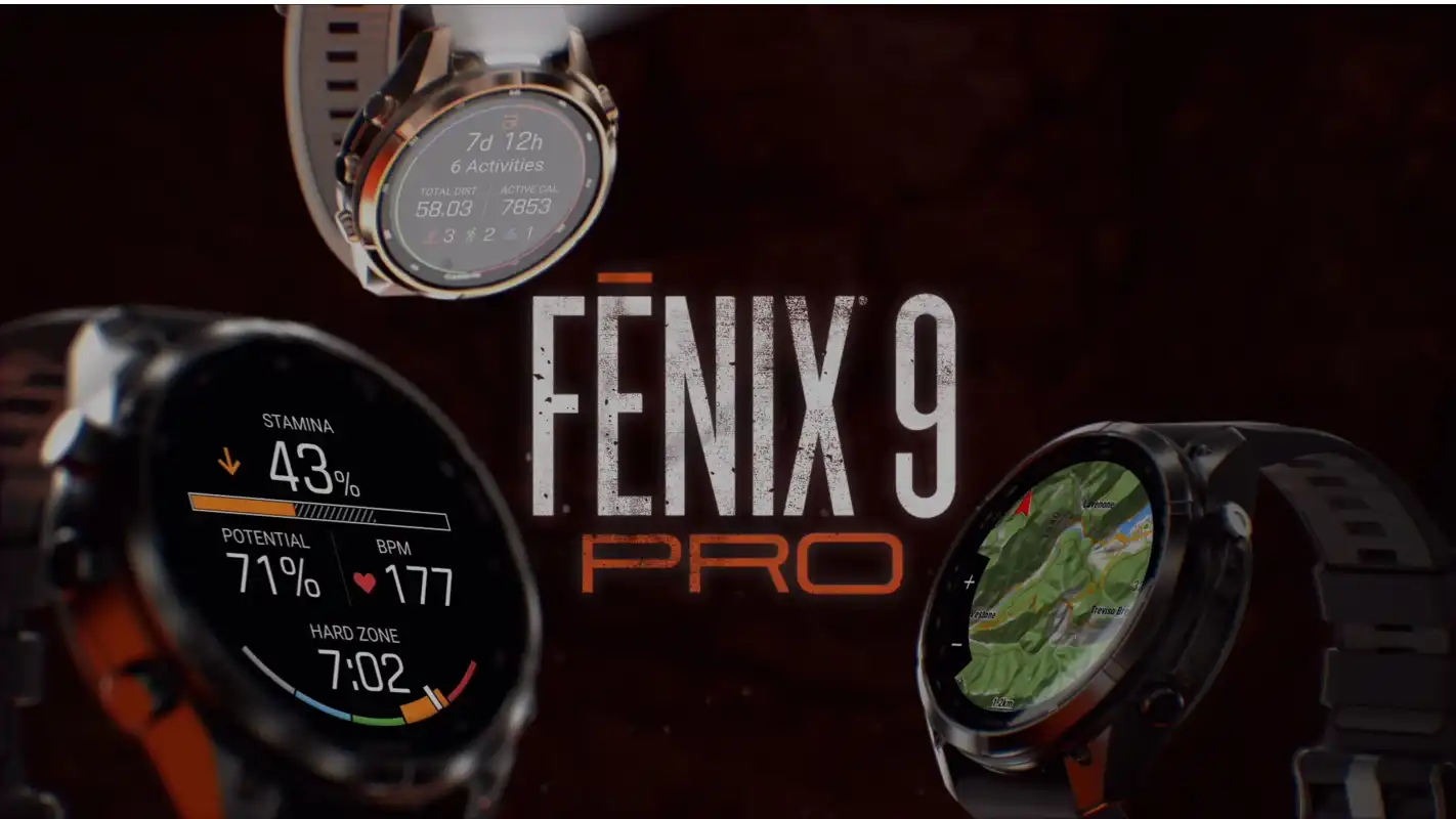 Garmin Fénix 9 Pro okosórák edzési és térképes funkciókkal.