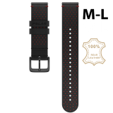 Polar Quick 20mm Black-Red bőr óraszíj M-L méret