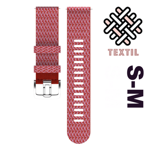 Polar Quick 22mm red textil-nylon óraszíj S-M méretben ezüst csattal