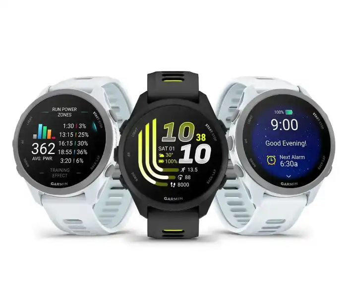 Garmin Forerunner 170 futóóra – fekete és fehér színváltozat, AMOLED kijelzőn futóteljesítmény-zónák, óralap és napi egészségügyi összefoglaló