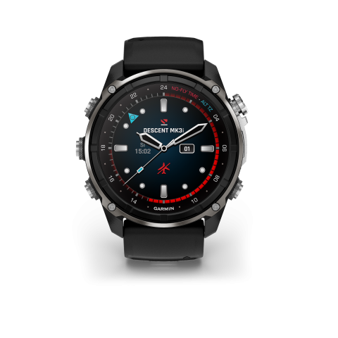 Garmin Descent™ Mk3i - 51mm Silver-Black, PVD Titán, szilikon szíjjal	010-02752-08