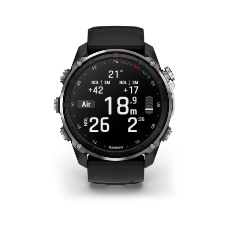 Garmin Descent™ Mk3i - 51mm Silver-Black, PVD Titán, szilikon szíjjal	010-02752-08