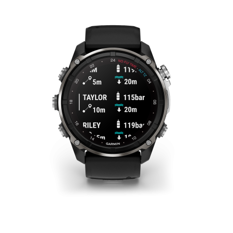 Garmin Descent™ Mk3i - 51mm Silver-Black, PVD Titán, szilikon szíjjal	010-02752-08
