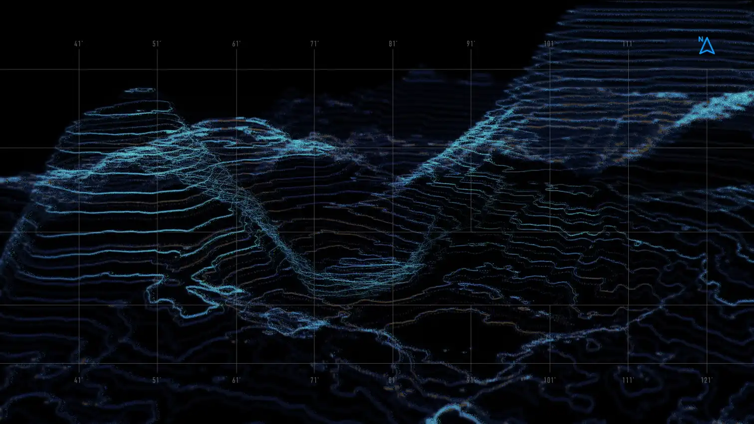 3D-s hegyrajz szeletelt szintrajza
