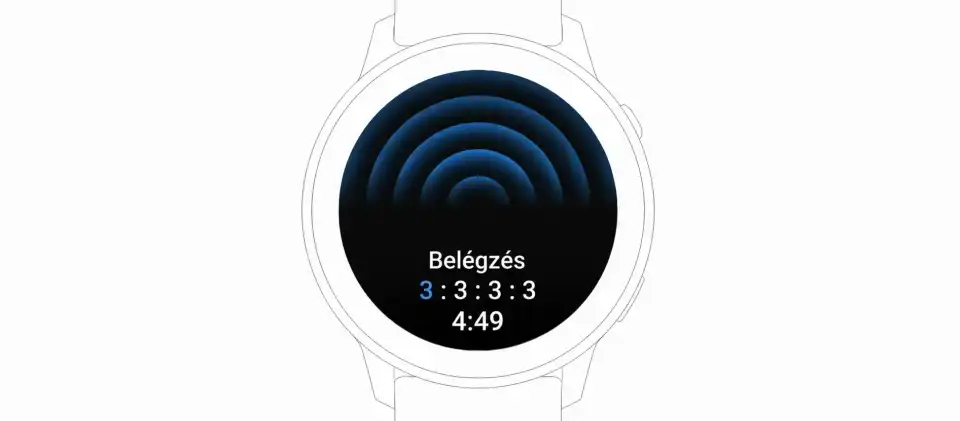 Garmin Breathwork légzőgyakorlat okosórán – tudatos légzés a stressz csökkentésére, jobb koncentrációra és regenerációra.