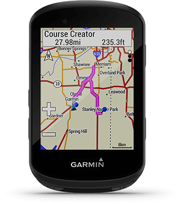 Edge 530 with Garmin Cycle Map screen