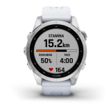 Garmin Fenix 7s Silver fehérszínű szíjjal