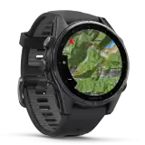 Garmin fēnix 8 AMOLED 43 mm, zafírüveg – karbonszürke DLC titán / fekete-kavicsszürke szilikonszíj