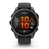 Garmin fēnix 8 Pro AMOLED 47 mm, zafírüveg – karbonszürke DLC titán / fekete-kavicsszürke szilikonszíj