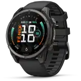 Garmin fēnix 9 AMOLED 47 mm, zafírüveg – Carbon Gray DLC titán / fekete szilikonszíj