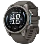 Garmin fēnix 9 AMOLED 47 mm, zafírüveg – natúr titán / kavicsszürke szilikonszíj