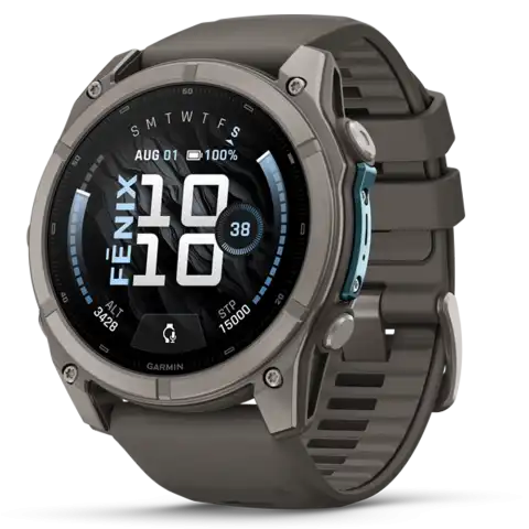 Garmin fēnix 9 AMOLED 51 mm, zafír számlap – natúr titán / kavicsszürke szilikonszíj
