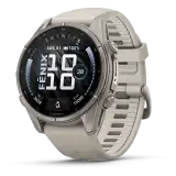 Garmin fēnix 9 AMOLED 43 mm, zafír számlap – natúr titán / ködszürke szilikonszíj