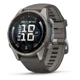 Garmin fēnix 9 AMOLED 43 mm, zafír számlap – natúr titán / kavicsszürke szilikonszíj