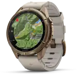 Garmin fēnix 9 Pro AMOLED inReach 43 mm, zafír számlap – őszi arany titán / csontszínű bőrszíj