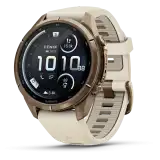 Garmin fēnix 9 Pro AMOLED inReach 43 mm, zafír számlap – őszi arany titán / krémszínű szilikonszíj