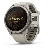 Garmin fēnix 9 Pro AMOLED inReach 43 mm, zafír számlap – natúr titán / ködszürke szilikonszíj