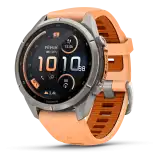 Garmin fēnix 9 Pro AMOLED inReach 43 mm, zafír számlap – natúr titán / kagylórózsaszín szilikonszíj