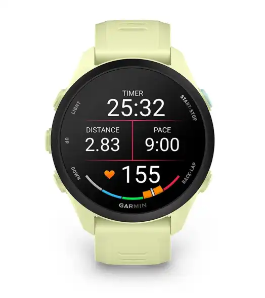 Garmin Forerunner 70 kijelzőn tempó, távolság és pulzus adatok