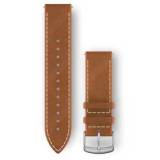 Garmin Óraszíj 20 mm sötétbarna bőr, Embossed Italian, ezüst csat 