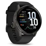 Garmin Venu 4 – 45 mm, palaszürke / fekete szilikonszíj