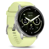 Garmin Venu 4 – 45 mm, ezüst / citromsárga szilikonszíj