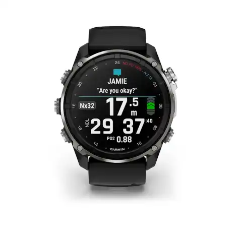 Garmin Descent™ Mk3i - 51mm Silver-Black, PVD Titán, szilikon szíjjal
