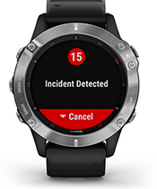 fēnix 6 with safety and tracking features screen
