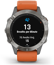 fēnix 6 Pro & Sapphire with respiration tracking screen