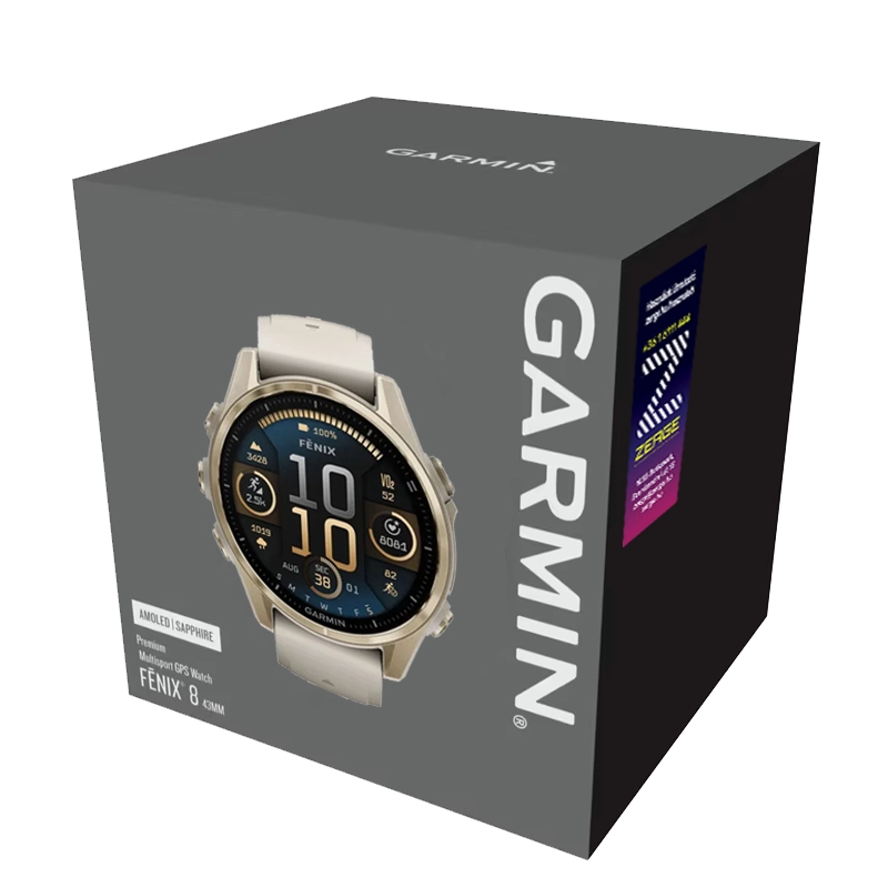 Garmin fēnix 8 AMOLED 43mm csomag tartalma - doboz &eacute;s tartoz&eacute;kok